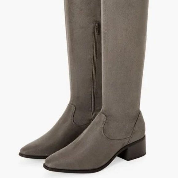 NIB JUSTFAB HANNAH OVER-THE-KNEE FLAT BOOTS (7.5 / GREY) - Picture 6 of 9